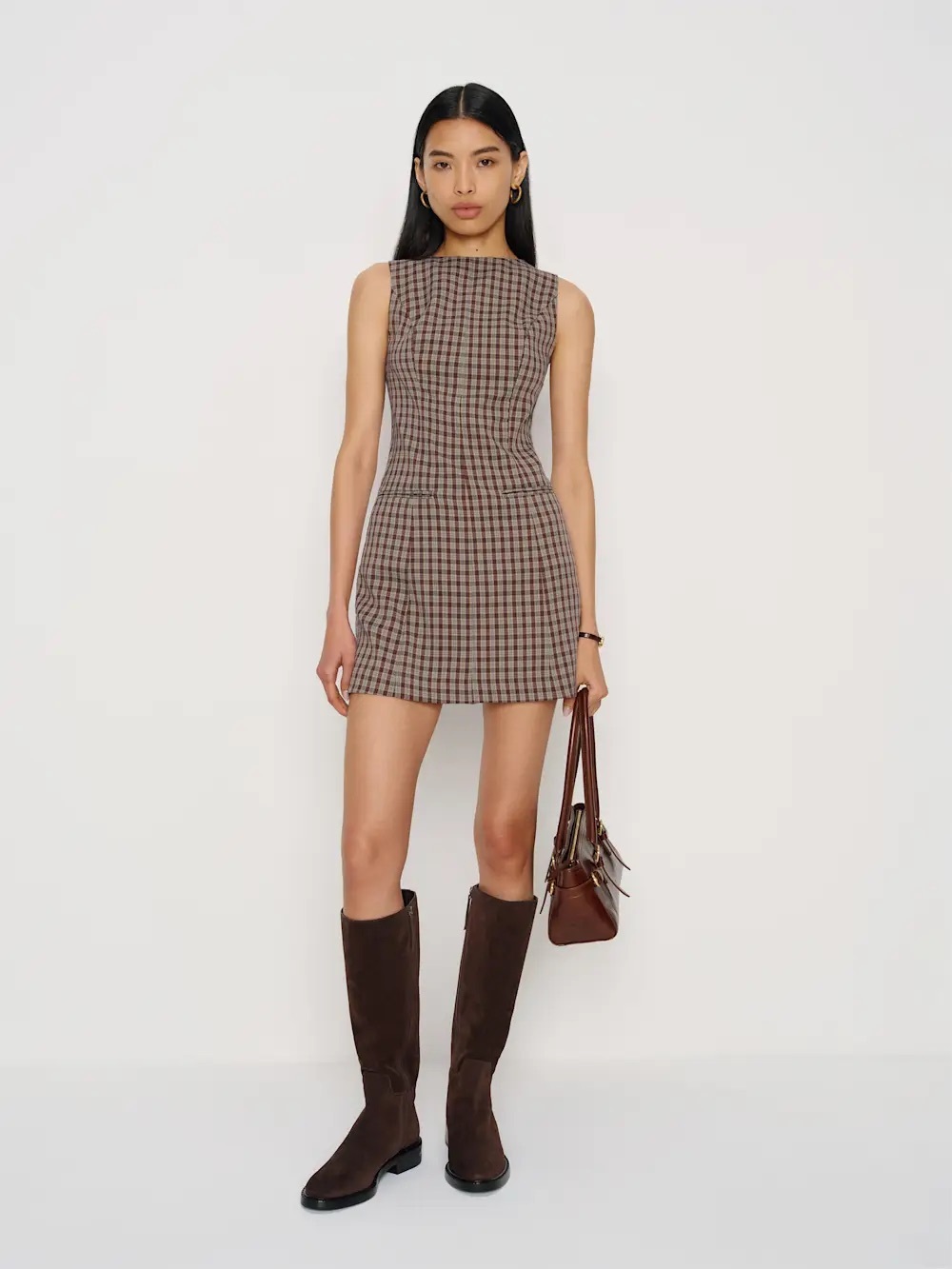 NWT Reformation Citron dress in Chestnut Plaid